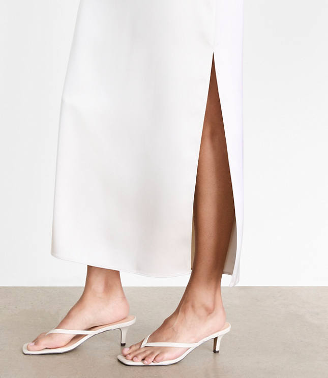Petite LOFT Versa Satin Column Midi Skirt carousel Product Image 4