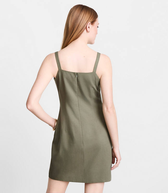 Petite LOFT Versa Pure Spun Apron Mini Pocket Dress