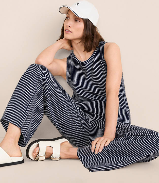 Lou & Grey Striped Open Back Tank Top