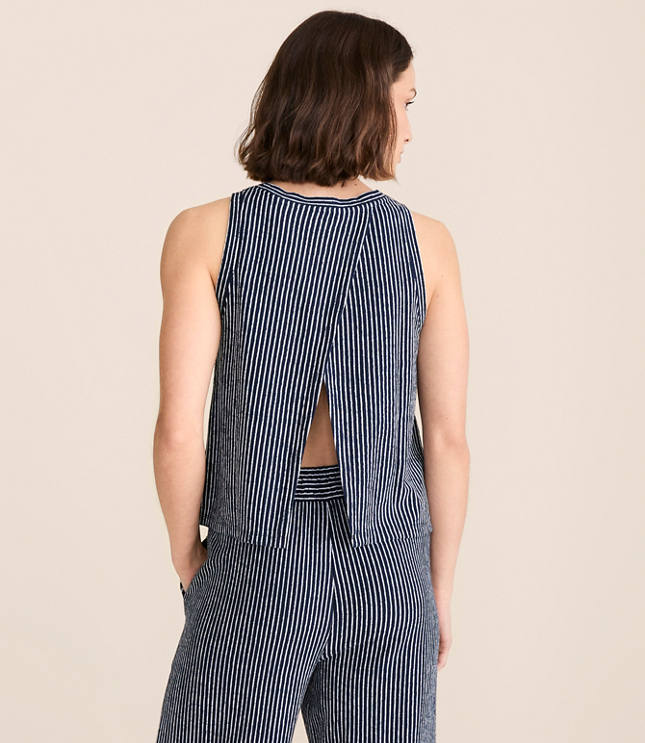 Lou & Grey Striped Open Back Tank Top