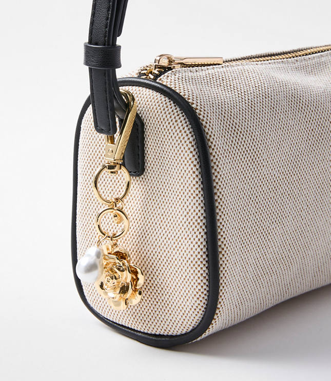 Pearlized Floral Bag Charm