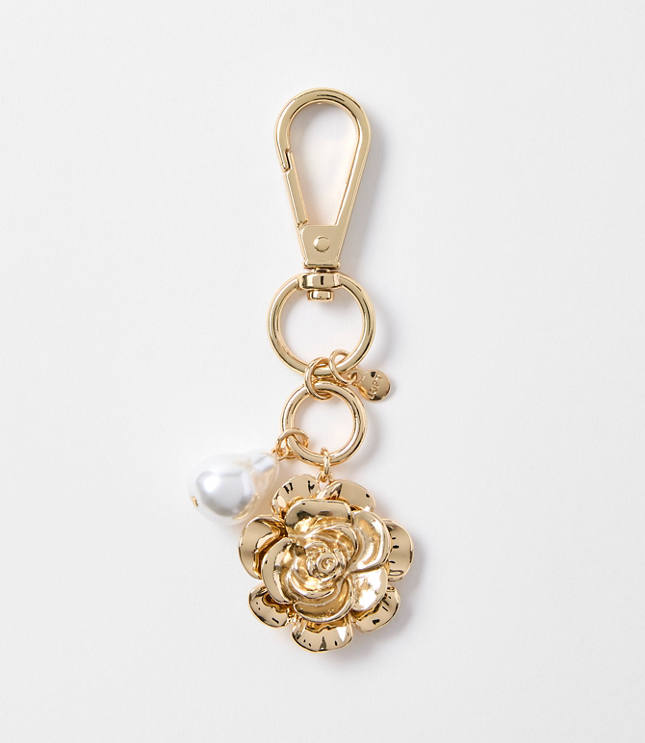 Pearlized Floral Bag Charm