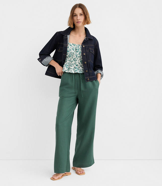 Petite Sawyer Pull On Pants in Linen Blend