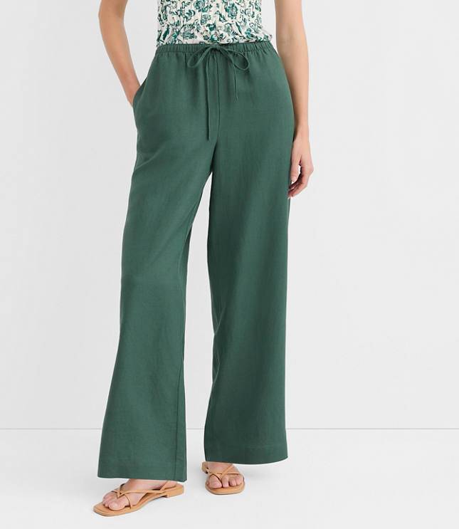 Petite Sawyer Pull On Pants in Linen Blend