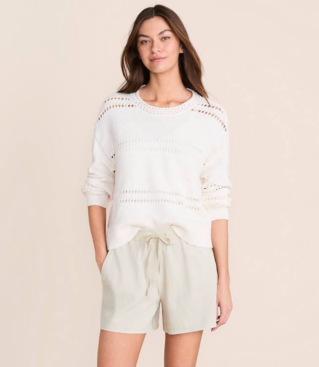 Petite Lou & Grey Pointelle Striped Sweater