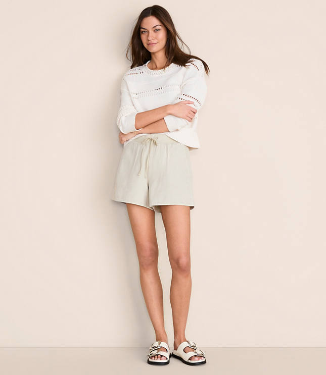 Petite Lou & Grey Pointelle Striped Sweater