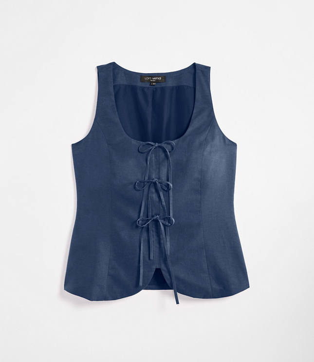Petite LOFT Versa Pure Spun Tie Front Top carousel Product Image 5