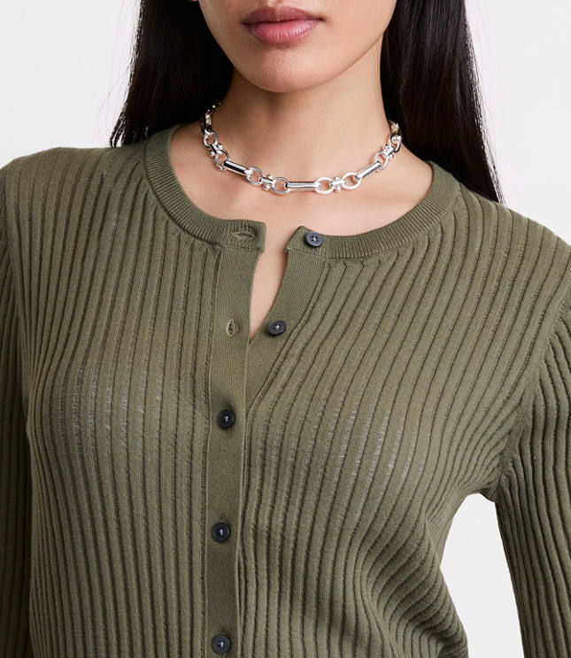 Petite LOFT Versa Ribbed Cardigan