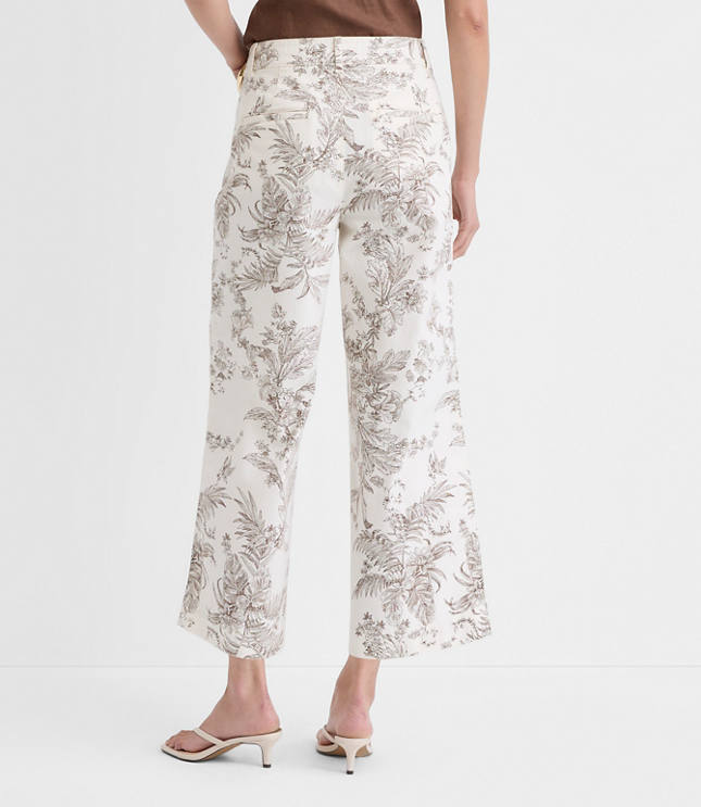 Palmer Wide Leg Crop Pants in Floral Toile
