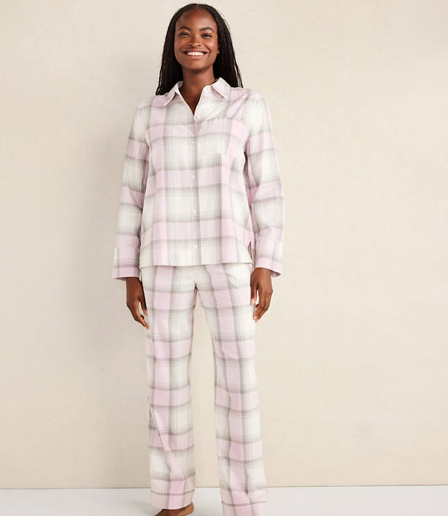 Haven Well Within Lightweight Flannel Frosted Plaid Pajama Top