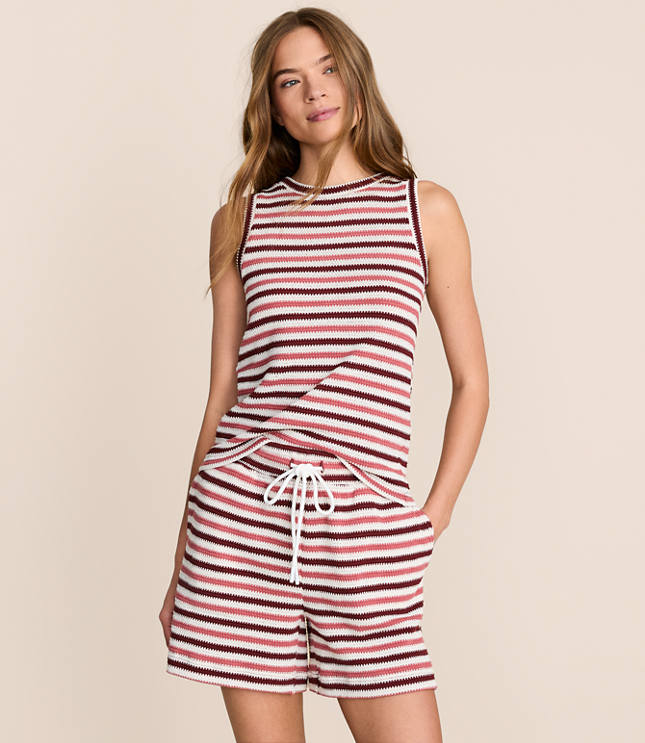 Lou & Grey Striped Crochet Tank Top