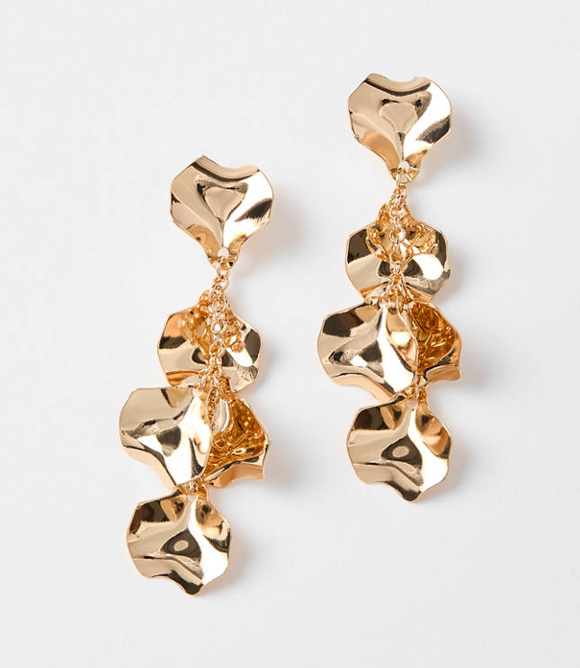 Petaled Chain Link Drop Earrings