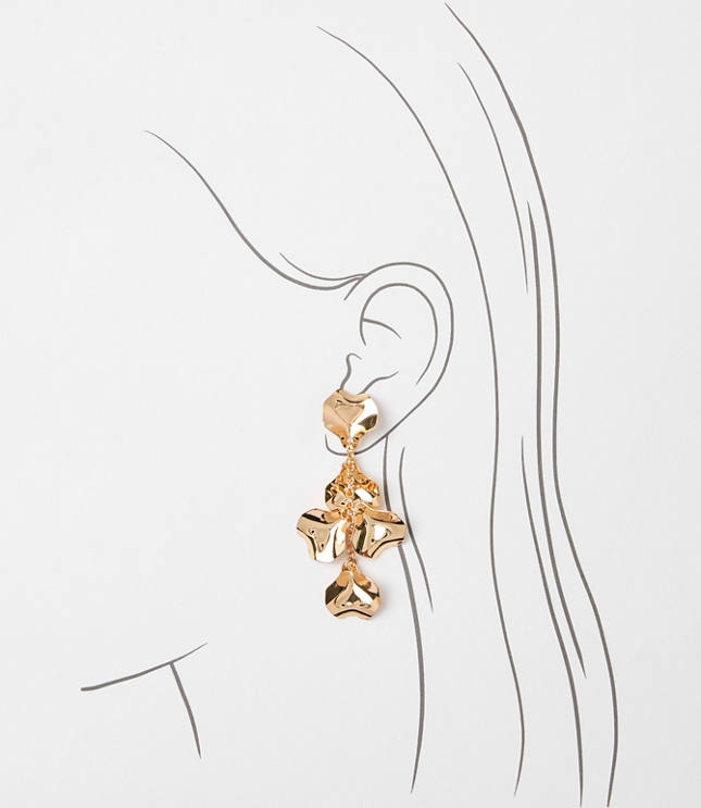 Petaled Chain Link Drop Earrings