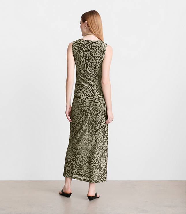 Petite LOFT Versa Animal Print Mesh Maxi Dress