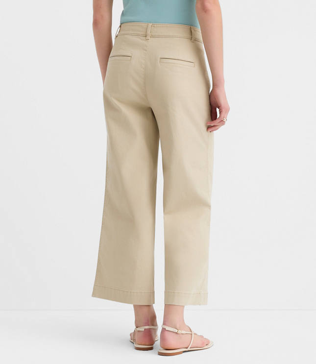 Palmer Wide Leg Crop Pants in Twill
