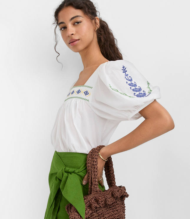 Square Neck Puff Sleeve Top carousel Product Image 2