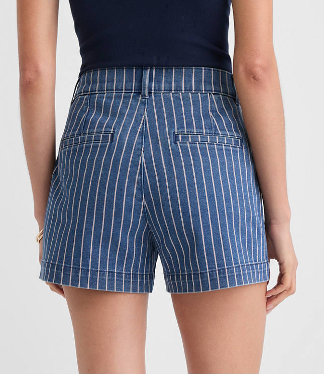 Curvy Palmer Denim Shorts in Red Stripe carousel Product Image 2