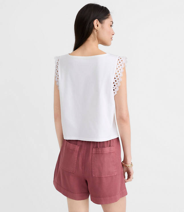 Crochet Trim Modern Wedge Tee