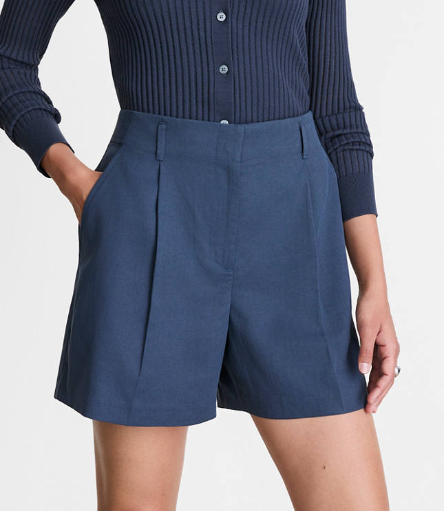 Petite LOFT Versa Pure Spun Pleated Shorts - image 2