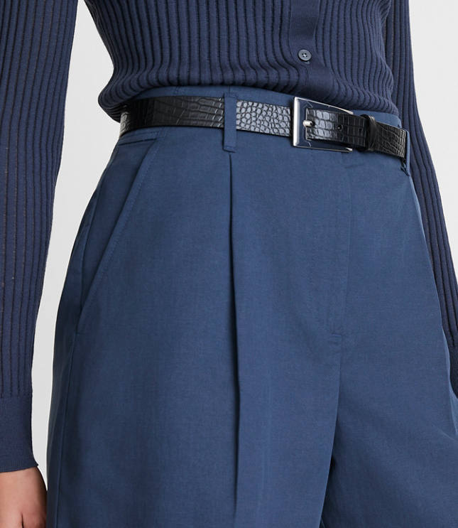 Petite LOFT Versa Pure Spun Pleated Shorts - image 4