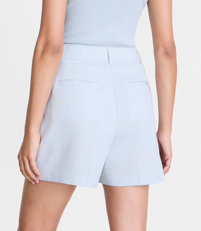 Petite LOFT Versa Pure Spun Pleated Shorts carousel Product Image 3