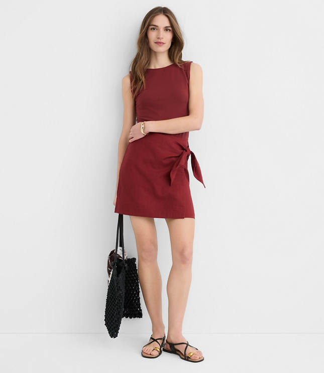 Petite Linen Cotton Wrap Skort