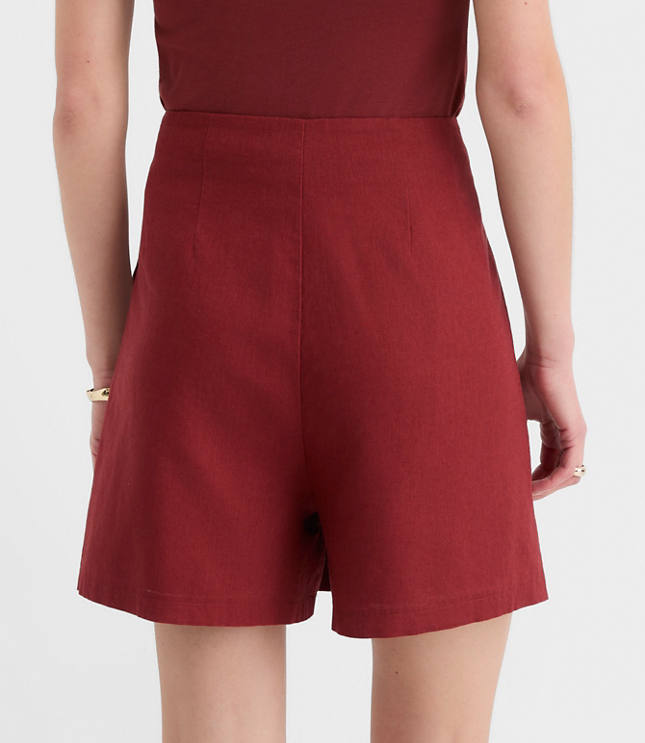 Petite Linen Cotton Wrap Skort