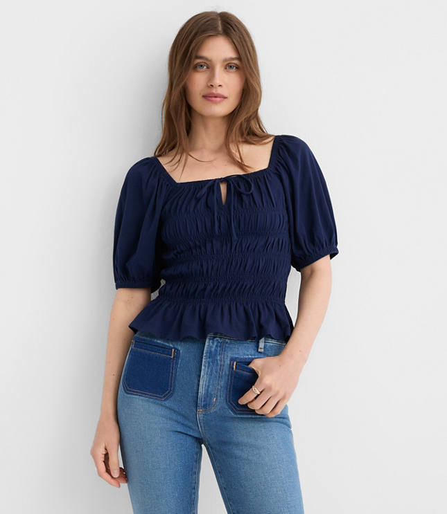 Smocked Puff Sleeve Top carousel Product Image 1