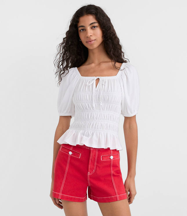 Smocked Puff Sleeve Top