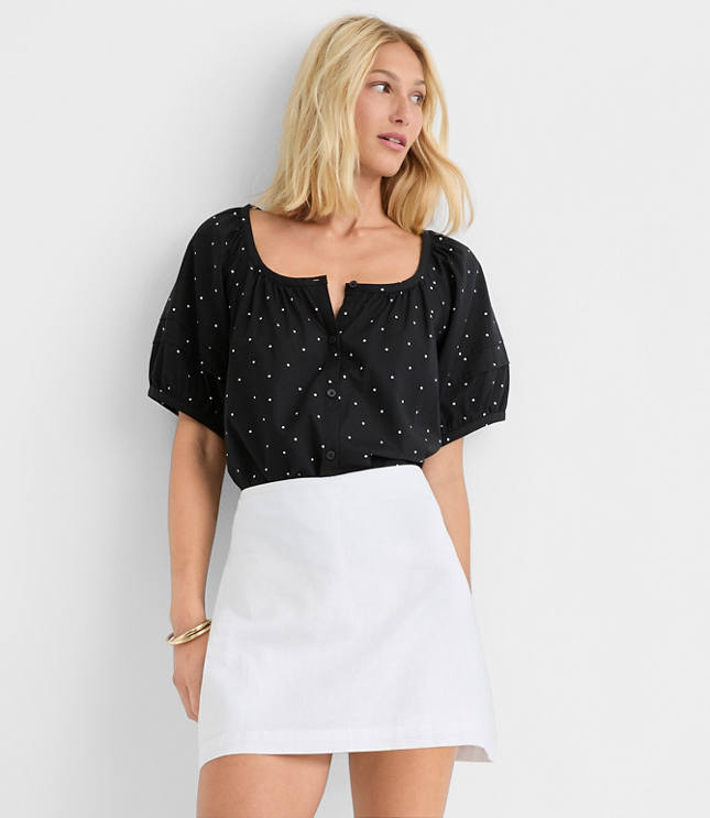 Tall Linen Cotton Modern Mini Skort