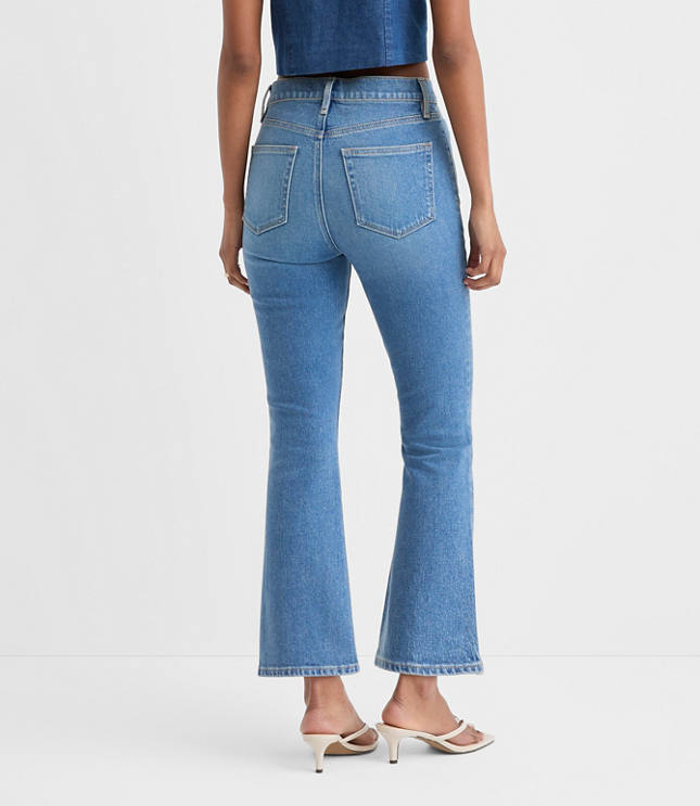 Rivete Curvy High Rise Kick Crop Jeans in Shadow Blue Wash