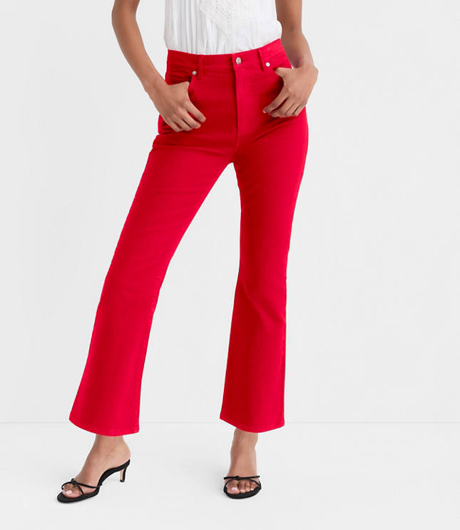 Rivete Curvy High Rise Kick Crop Jeans in Maple Cherry