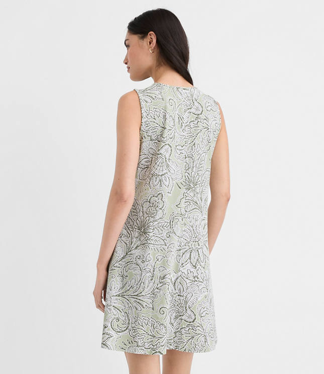 Petite Floral Pintucked Bow Mini Pocket Dress