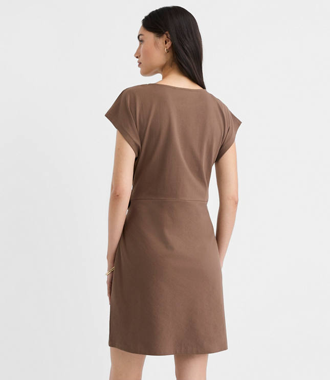 Petite Side Tie Wedge Tee Mini Dress