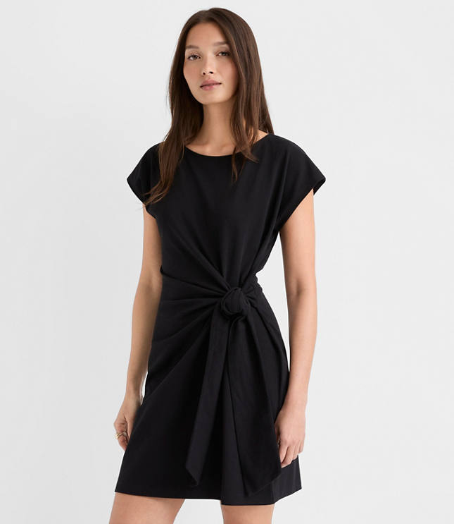 Petite Side Tie Wedge Tee Mini Dress