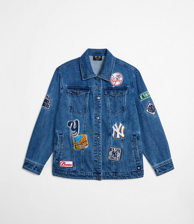 Wild Collective Yankees Satin Bomber Jacket