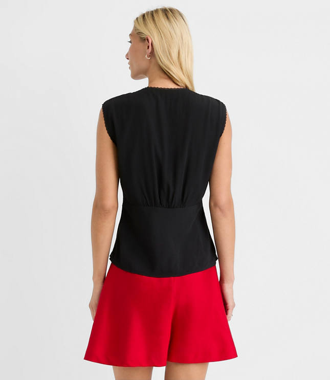 Lace Trim Cap Sleeve Top