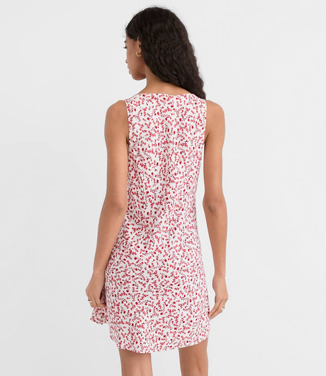 Petite Floral V-Neck Mini Dress