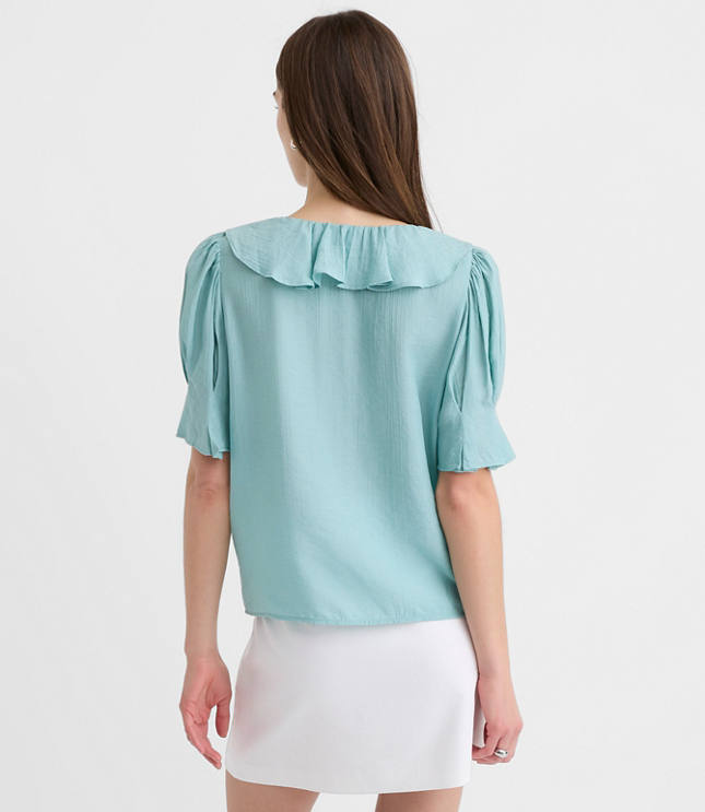 Pintucked Ruffle Blouse