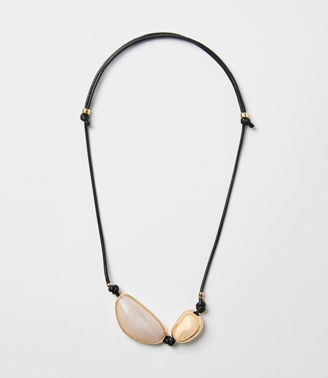 Mother Of Pearl Cord Statement Necklace