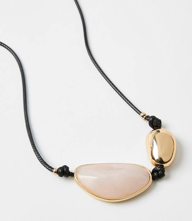 Mother Of Pearl Cord Statement Necklace