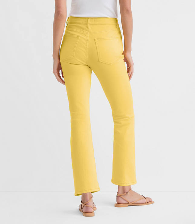 Rivete High Rise Kick Crop Jeans in Daffodil Bloom carousel Product Image 3