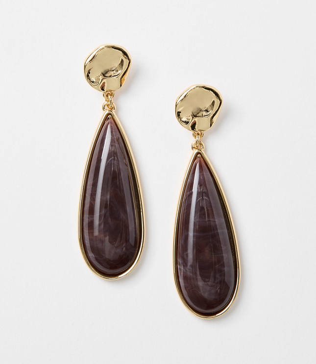 Marbleized Teardrop Statement Earrings