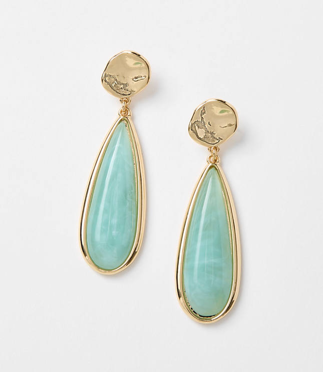 Marbleized Teardrop Statement Earrings