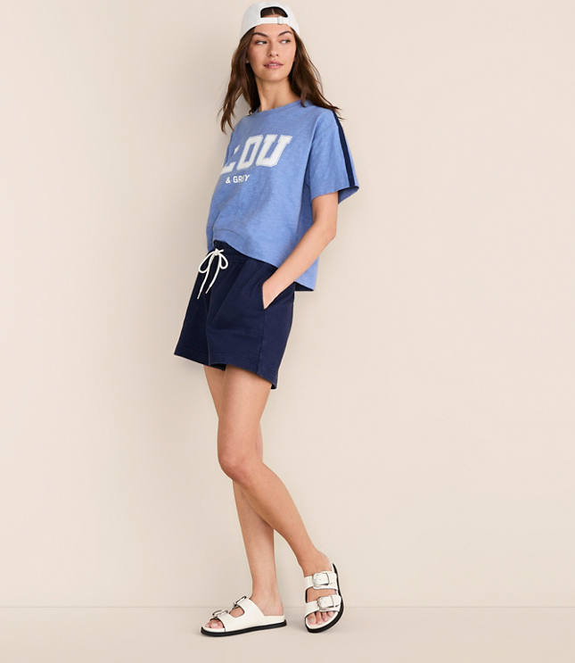 Lou & Grey Shoulder Stripe Soft Slub Logo Tee