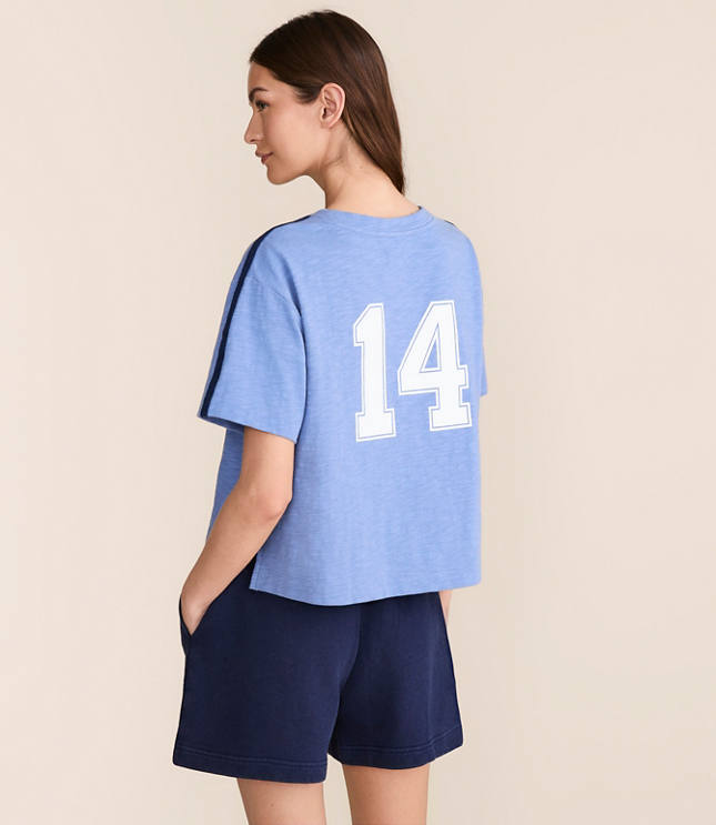 Lou & Grey Shoulder Stripe Soft Slub Logo Tee