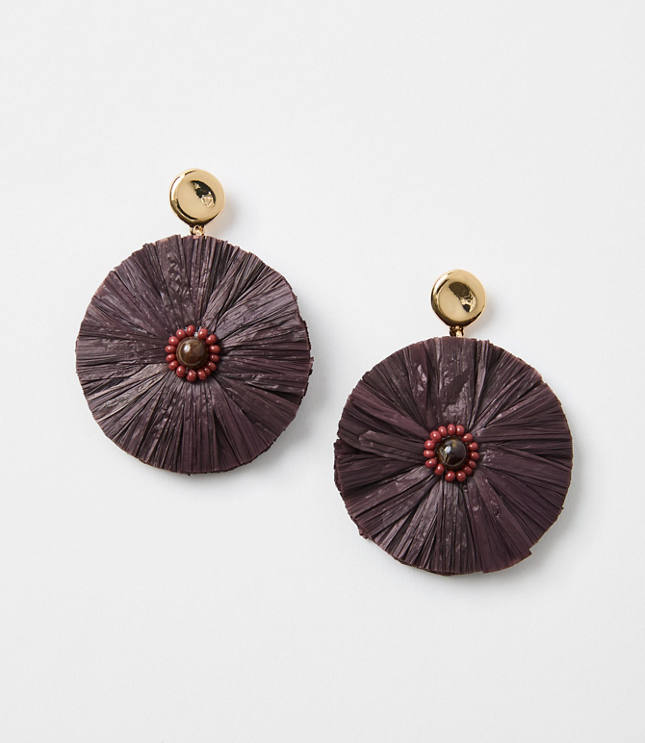 Raffia Circle Drop Earrings