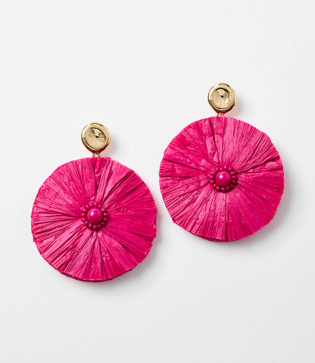 Raffia Circle Drop Earrings