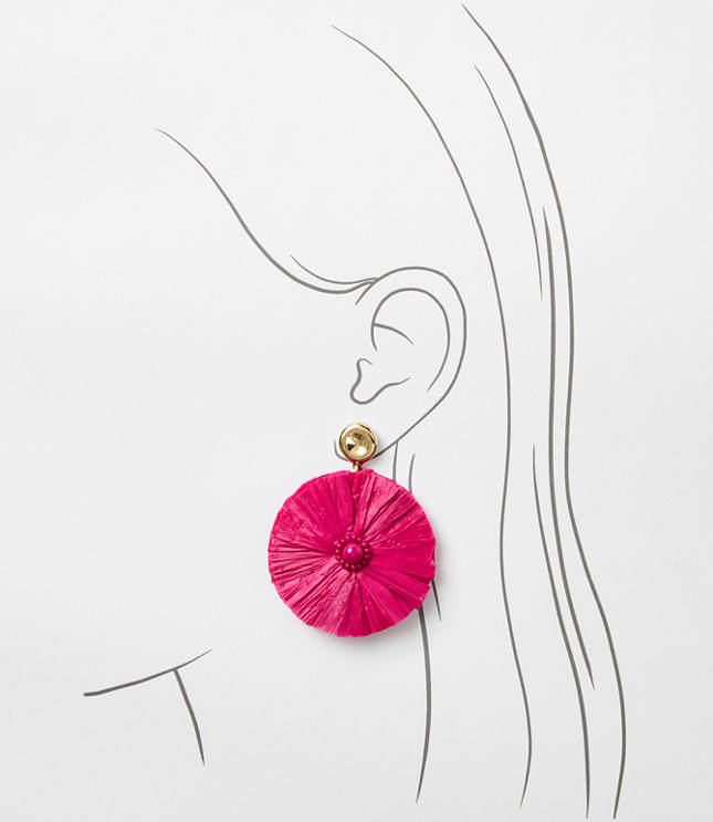 Raffia Circle Drop Earrings