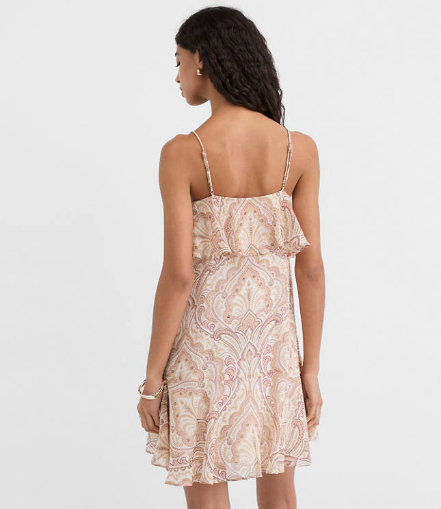 Tiled Strappy Ruffle Mini Dress